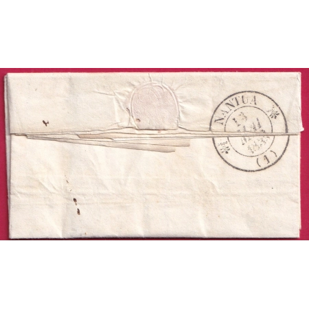 CAD TYPE 12 NANTUA AIN 1833 TAXE LOCALE 1 + CL ROUGE POUR OYONNAX LETTRE COVER FRANCE