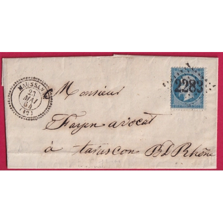 N°22 GC 2283 MAUSSANNE BOUCHES DU RHONE POUR TARASCON INDICE 12 LETTRE COVER FRANCE