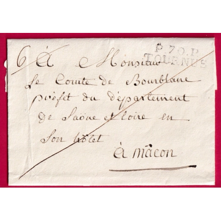 MARQUE P70P TOURNUS SAONE ET LOIRE 34X10 INDICE 13 POUR MACON LETTRE COVER FRANCE PARIS