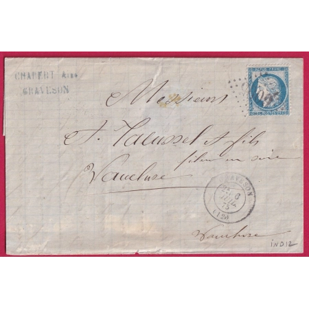 N°60 GC 6005 GRAVESSON BOUCHES DU RHONE INDICE 12 LETTRE COVER FRANCE