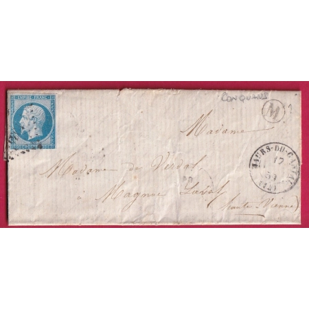 N°14 PC 1934 MAURS DU CANTAL BOITE RURALE M CONQUANS POUR MAGNAC LAVAL LETTRE COVER FRANCE