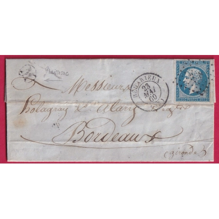 N°14 VARIETE E DE POSTES SANS BARRE CENTRALE PC BEDARIEUX BOITE RURALE M GRAISSESSAC LETTRE COVER FRANCE