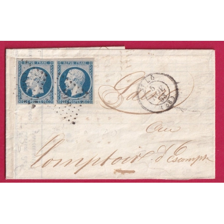 N°10 PAIRE TTB PC 3166 ST LO MANCHE POUR CAEN CALVADOS LETTRE COVER FRANCE