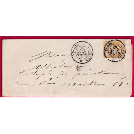 N°55 CAD PARIS BT MAGENTA POUR PARIS 1876 LETTRE COVER FRANCE