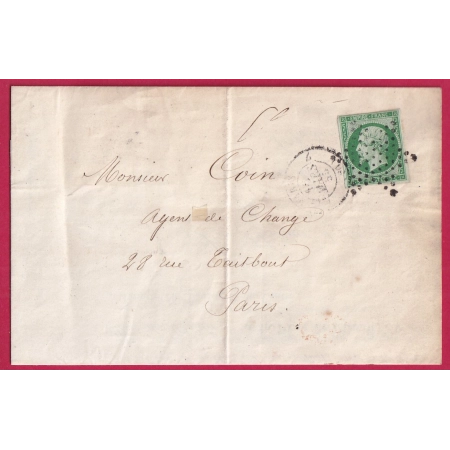 N°12 VERT FONCE PARIS 7 60 7 ETOILE PLEINE POUR PARIS LETTRE COVER FRANCE