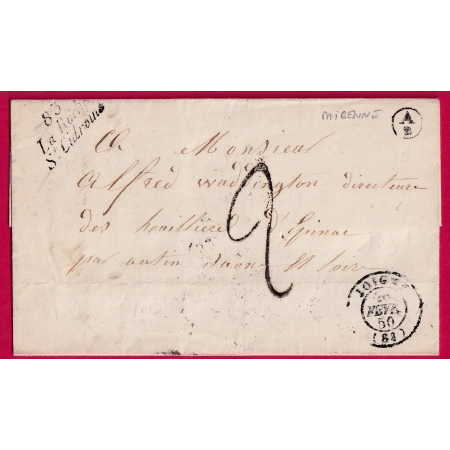 CURSIVE 83 LA ROCHE ST CIDRONNE YONNE BOITE RURALE A2 MIGENNES POUR EPINAC SAONE ET LOIRE INDICE 10 LETTRE COVER FRANCE