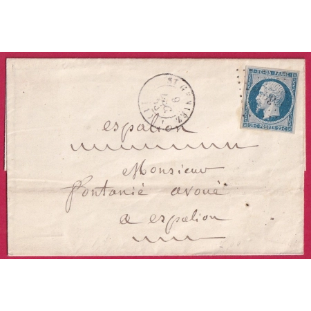 N°10 PC 3076 ST GENIEZ AVEYRON POUR ESPALION LETTRE COVER FRANCE