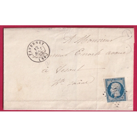 N°10 PC 1244 FAVERNEY HAUTE SAONE POUR VESOUL BOITE RURALE A SANS TEXTE LETTRE COVER FRANCE