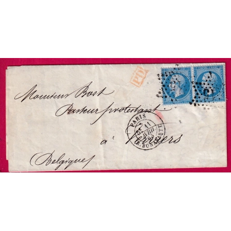 N°22 PARIS ETOILE 15 PARIS R BONAPARTE POUR VERVIERS BELGIQUE LETTRE COVER FRANCE