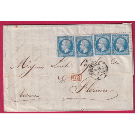 N°14 X4 PARIS ROULETTE PETITS POINTS PARIS 3E 60 3 POUR FLORENCE FIRENZE ITALIE ITALIA LETTRE COVER FRANCE