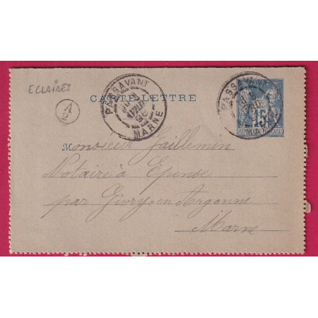 ENTIER SAGE CAD PASSAVANT MARNE BOITE RURALE SUPPLEMENTAIRE A2 ECLAIRES POUR EPENSE LETTRE COVER FRANCE