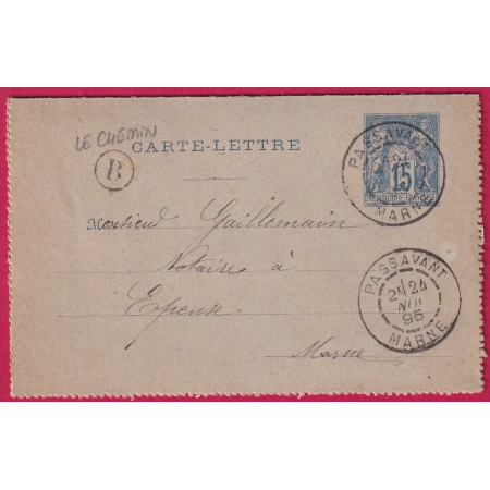 ENTIER SAGE CAD PASSAVANT MARNE BOITE RURALE B LE CHEMIN POUR EPENSE LETTRE COVER FRANCE