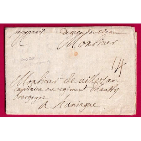 MARQUE MANUSCRIT DE MONDOUBLEAU LOIR ET CHER TEXTE ST AGIL HUNINGUE HAUT RHIN MILITAIRE INDICE 20 LETTRE COVER FRANCE
