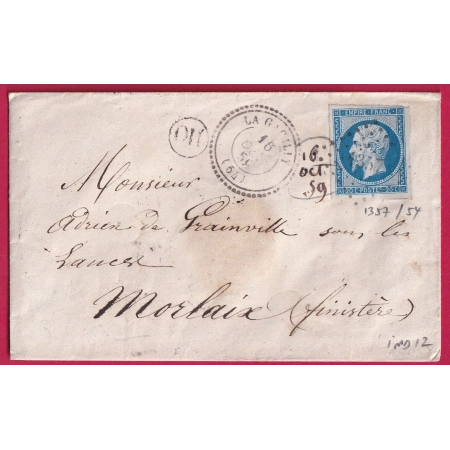 N°14 PC 1357 LA GACILLY MORBIHAN POUR MORLAIX FINISTERE LETTRE COVER FRANCE