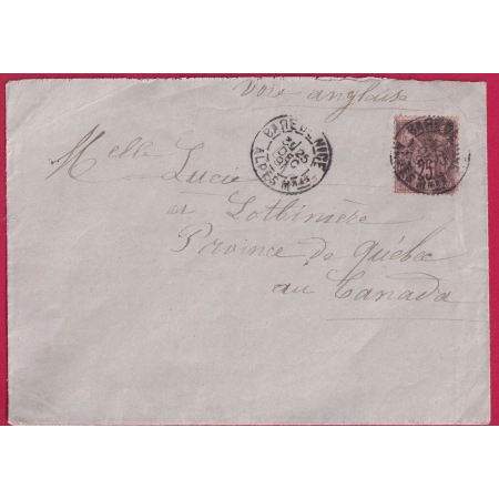 N°97 GARE DE NICE ALPES MARITIMES POUR LOTBINIERE QUEBEC CANADA 1897 LETTRE COVER FRANCE