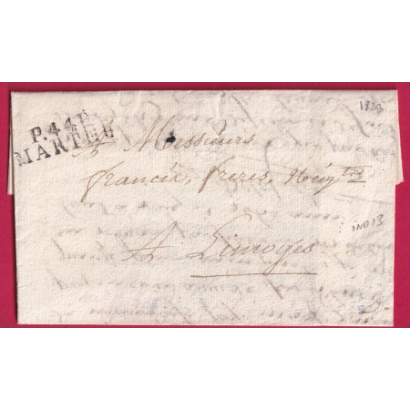 MARQUE P44P MARTEL LOT 1823 POUR LIMOGES HAUTE VIENNE INDICE 13 LETTRE COVER FRANCE