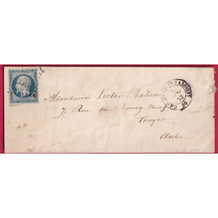 N°10 PC 823 CHAUMONT EN BASSIGNY HAUTE MARNE POUR TROYES AUBE LETTRE COVER FRANCE