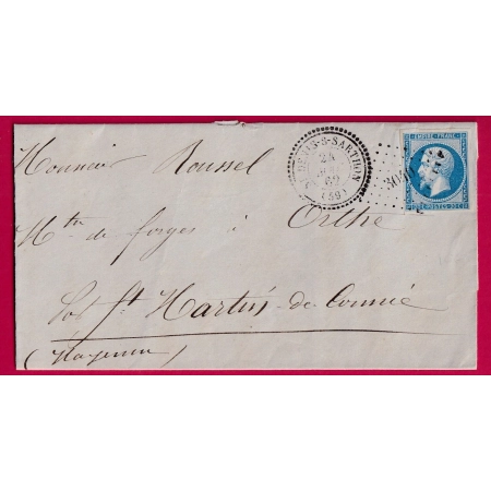 N°14 PC 3040 ST DENIS S SARTHON ORNE CAD TYPE 22 POUR ST MARTIN DE CONNEE LETTRE COVER FRANCE