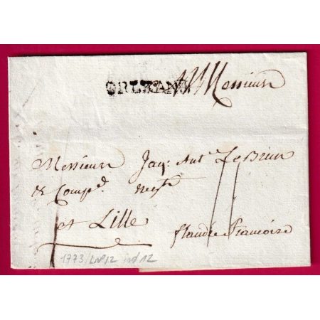 MARQUE ORLEANS LOIRET LENAIN N°12 POUR LILLE NORD INDICE 12 LETTRE COVER FRANCE