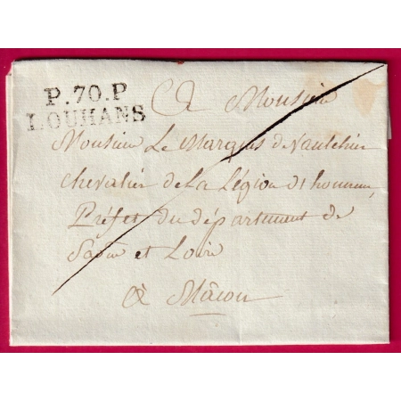MARQUE P70P LOUHANS SAONE ET LOIRE POUR MACON INDICE 12 LETTRE COVER FRANCE