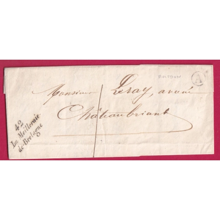 CURSIVE 42 LA MEILLERAIE DE BRETAGNE TAXE LOCALE 1 BOITE RURALE A MOISDON POUR CHATEAUBRIANT  LETTRE COVER FRANCE