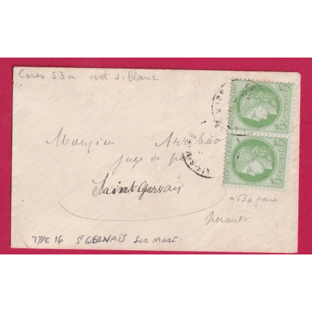 N°53 PAIRE CAD TYPE 16 ST GERVAIS SUR MARE HERAULT LETTRE COVER FRANCE