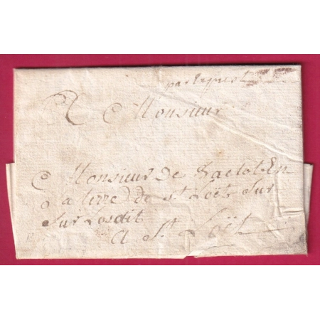 LETTRE DE BRUCHEVILLE MANCHE 1764 PAR EXPRES LETTRE COVER FRANCE
