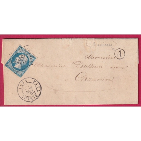 N°14 PC 1248 FAYL BILLOT HAUTE MARNE BOITE RURALE A BUSSIERES POUR CHAUMONT LETTRE COVER FRANCE