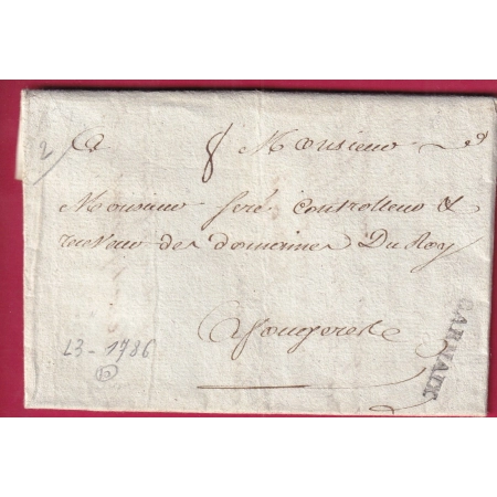 MARQUE CARHAIX FINISTERE 1786 LENAIN N°3 POUR FOUGERES INDICE 10 LETTRE COVER FRANCE