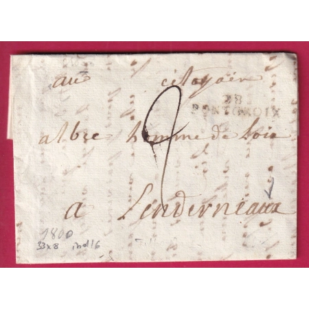 MARQUE 28 PONTCROIX FINISTERE 1800 INDICE 16 POUR LANDERNEAU LETTRE COVER FRANCE