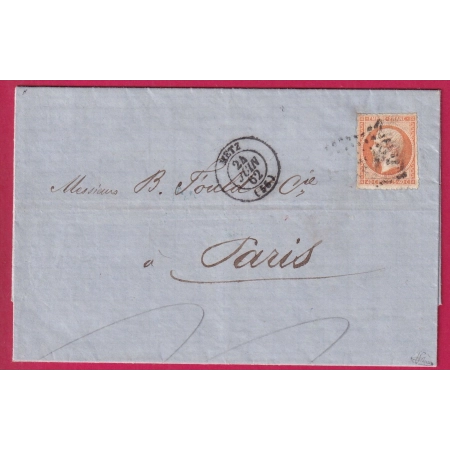 N°16 PERCE EN LIGNE PC METZ MOSELLE SIGNE BRUN POUR PARIS RARE LETTRE COVER FRANCE