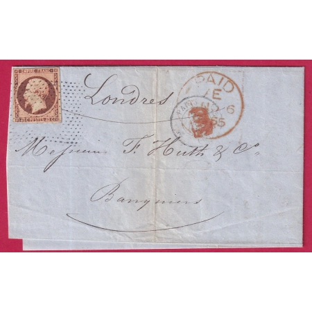 N°16 PARIS POINTILLE FINS POUR LONDRES ANGLETERRE LETTRE COVER FRANCE