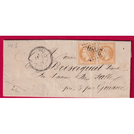 N°28 PAIRE GC 2880 PLEMET COTES DU NORD INDICE 13 POUR GOUAREC LETTRE COVER FRANCE