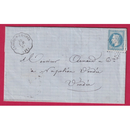 N°29 CONVOYEUR STATION CLOYES S LE LOIR LOIR ET CHER ETOILE DE PARIS EVIDEE POUR NAPOLEON VENDEE LETTRE COVER FRANCE