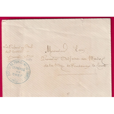 FRANCHISE OCTROI DE FONTENAY LE COMTE VENDEE LETTRE COVER FRANCE