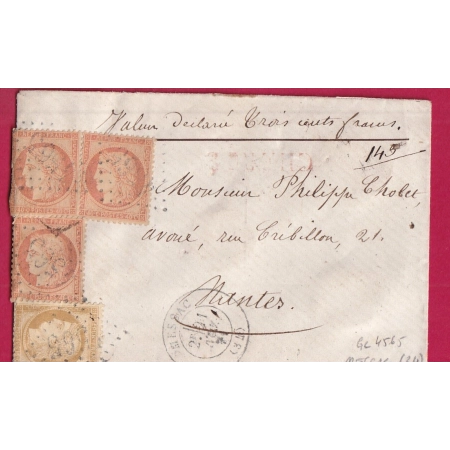 N°38 X3 + 59 GC 4565 MESSAC ILLE ET VILAINE POUR NANTES LETTRE CHARGE COVER FRANCE