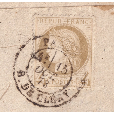 N°52 GRIS JAUNATRE SEUL SUR JOURNAL COMPLET PARIS R DE CLERY POUR ALENCON ORNE LETTRE COVER FRANCE