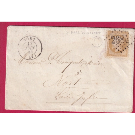 N°21 GC 2684 NORT LOIRE INFERIEURE BOITE RURALE C ST MARS DU DESERT LETTRE FRANCE