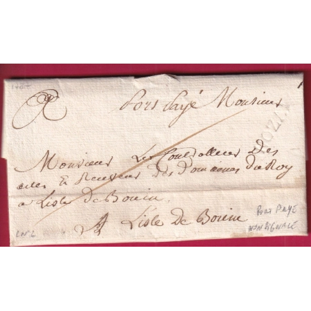 MARQUE NOZAY LOIRE INFERIEURE + PORT PAYE NON SIGNALE PAR LENAIN MARQUE LENAIN N°2 ILE DE BOUIN VENDEE 1787 LETTRE COVER FRANCE
