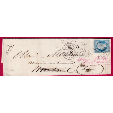 N°22 PARIS ETOILE 25 R DE LA HARPE REEXPEDIE VIA CACHET TAXE 30C POTHION 2541 RARE LETTRE COVER FRANCE