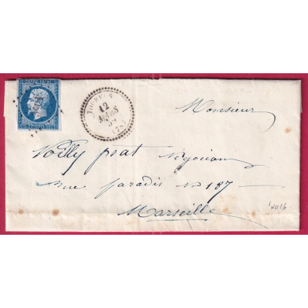 N°14 PC 3401 TOURVES VAR CAD TYPE 22 POUR MARSEILLE INDICE 16 LETTRE COVER FRANCE