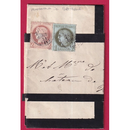 N°50 51 CAD MONCONTOUR DE BRETAGNE COTES DU NORD  LETTRE COVER FRANCE
