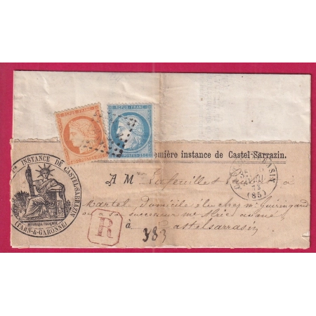 N°60 25 GC 764 CASTELSARRAZIN TARN ET GARONNE RECOMMANDE LOCAL LETTRE COVER FRANCE