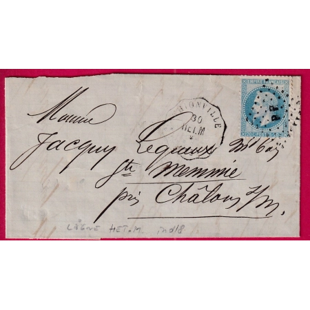 N°29 CONVOYEUR STATION THIONVILLE MOSELLE LIGNE HET.M INDICE 18 POUR CHALONS SUR MARNE LETTRE COVER FRANCE