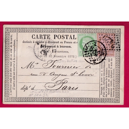 N°53 54 GC 2429 MONTAUBAN TARN ET GARONNE CARTE MAXIMUM POUR PARIS LETTRE COVER FRANCE ETIQUETTE PUB