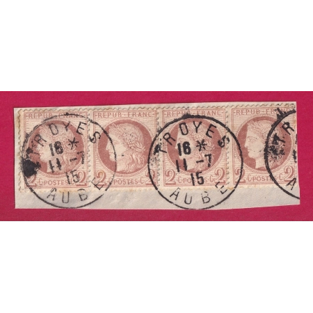 N°51 BANDE DE 4  CAD TARDIF TROYES AUBE   SUR FRAGMENT  TB