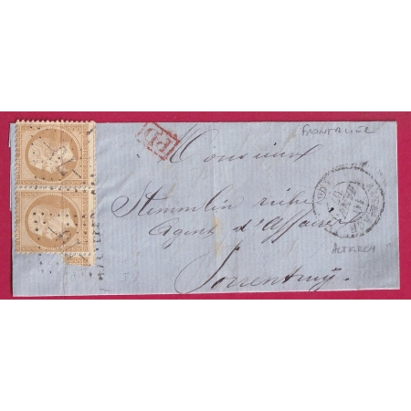 N°21 PAIRE TARIF FRONTALIER GC 70 ALTKIRCH HAUT RHIN PORENTRUY  LETTRE