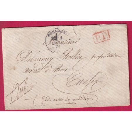GUERRE 1870 TOULOUSE HAUTE GARONNE 1 ER JANVIER 1871 POUR CUNFIN AUBE GARDE NATIONALE MOBILISEE LETTRE COVER FRANCE