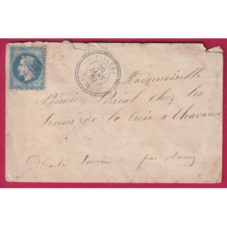 N°29 GC 4490 VALLERY VALLEIRY HAUTE SAVOIE POUR CHAVANOD ANNECY INDICE 17 LETTRE COVER FRANCE
