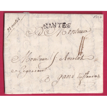 MARQUE NANTES LOIRE INFERIEURE 1757 LENAIN N°4 INDICE 11 LETTRE COVER FRANCE